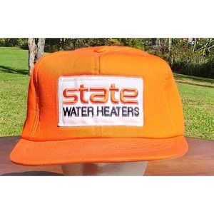 State Water Heaters Orange Hat Snapback Adjustable Baseball Cap Patch Logo